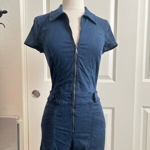 Women's Blue Denim Romper